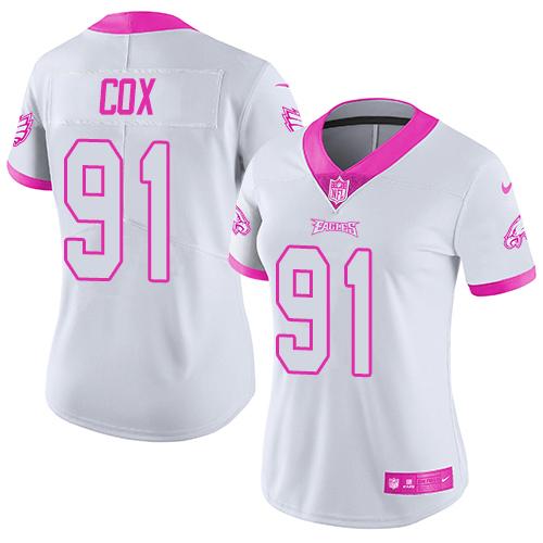 Youth Philadelphia Eagles Active Player Custom White/Pink Stitched Football Jersey
